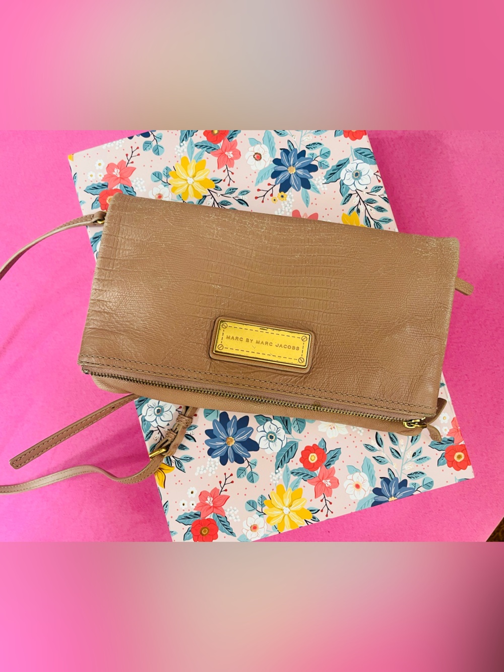 Marc by Marc Jacobs Old Pink Textured Leather Crossbody